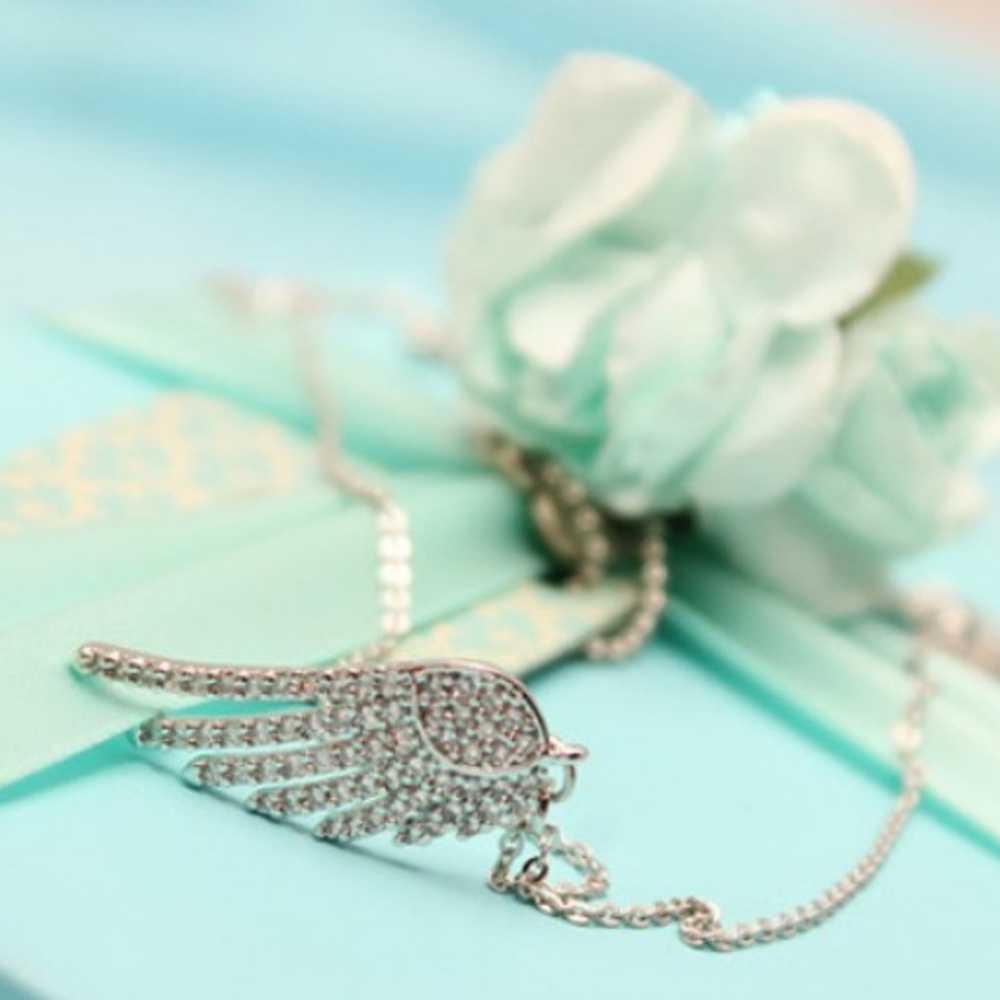 Rhinestone Angel Wing necklace